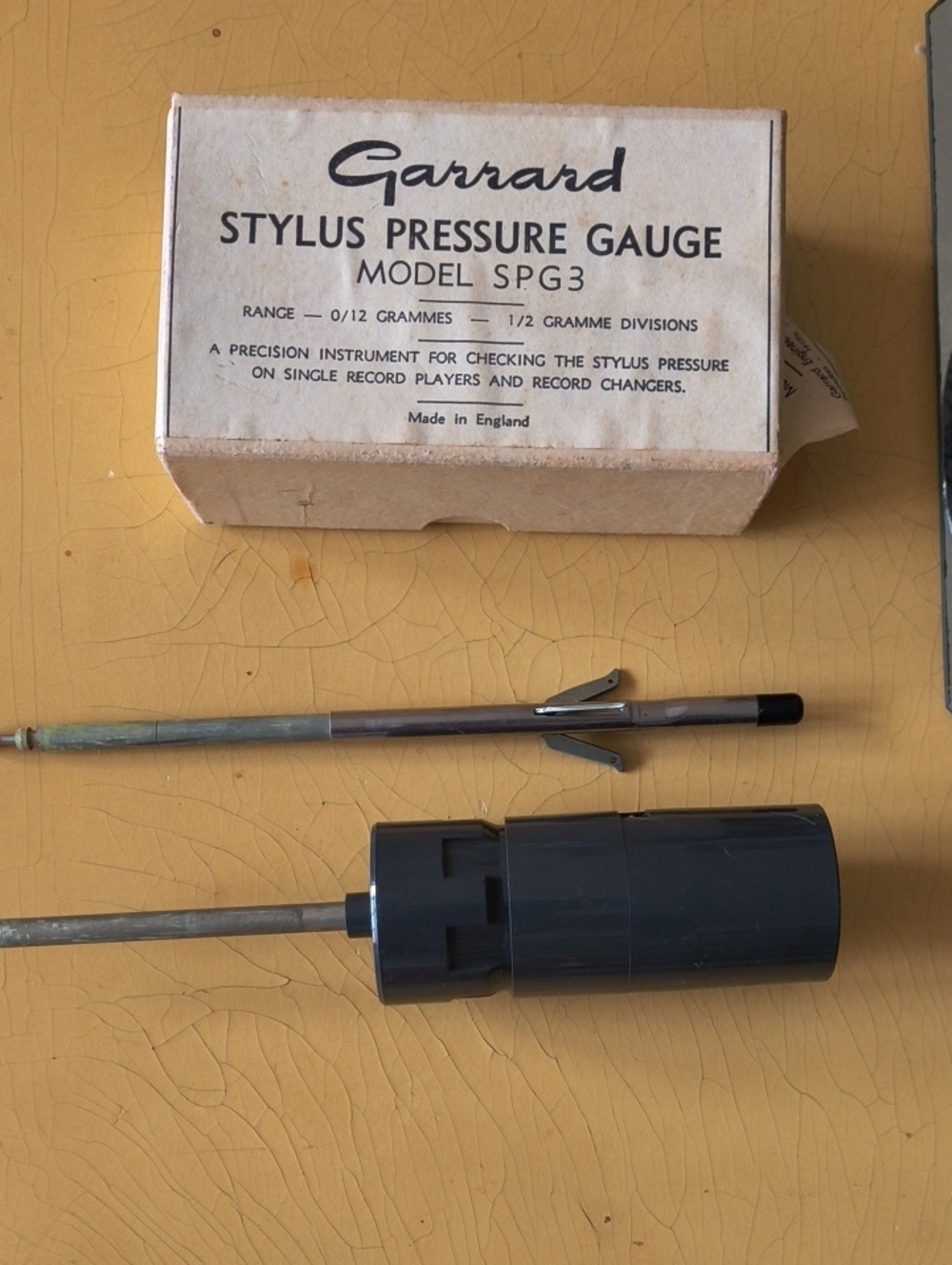 Vintage Garrard Stylus Pressure Gauge SPG3. Auto 45 And Lp Spindle Untested